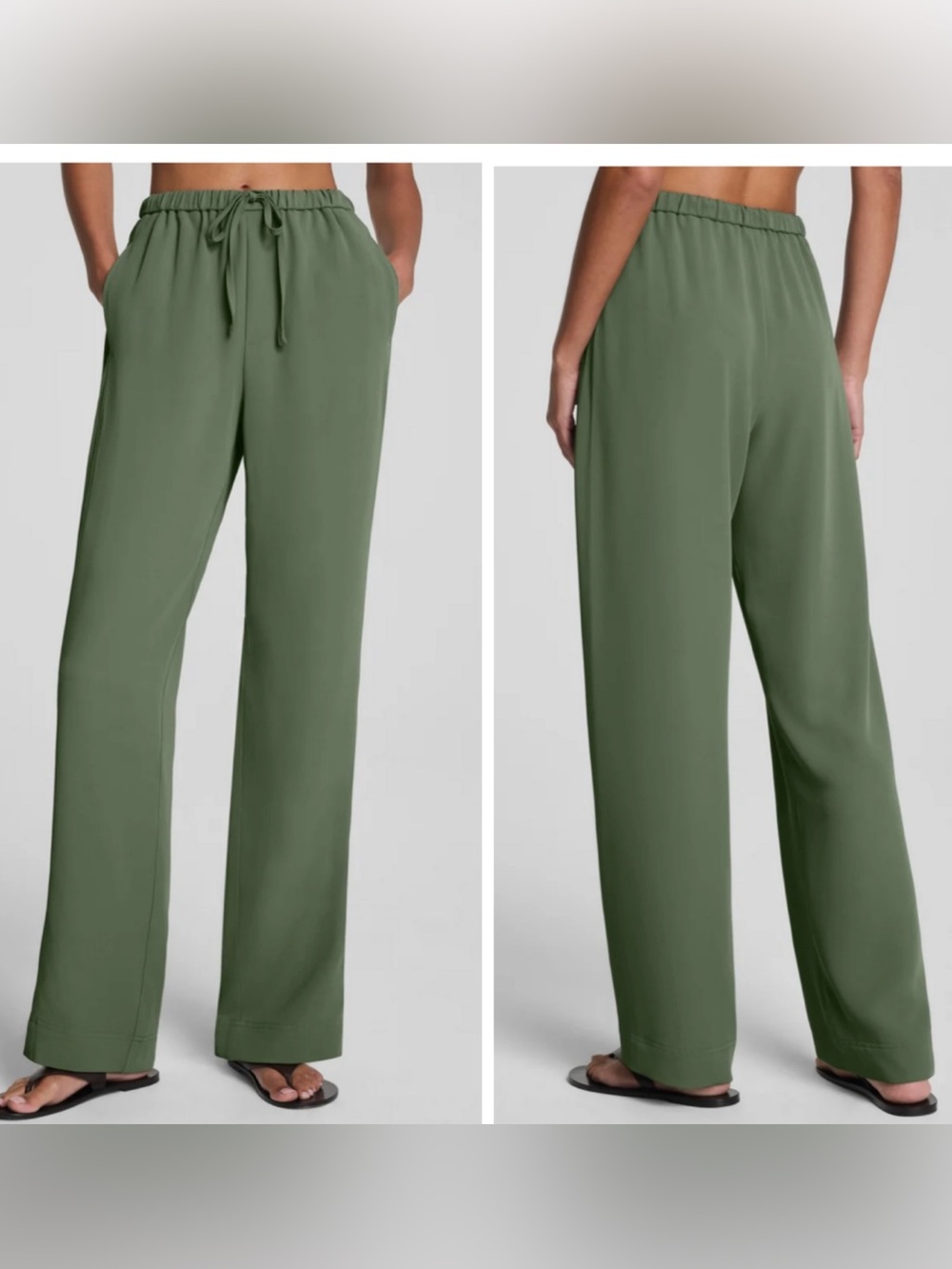 Spanx CarryOn Straight Leg Pant in Eucalyptus Green Size Large #22454R
